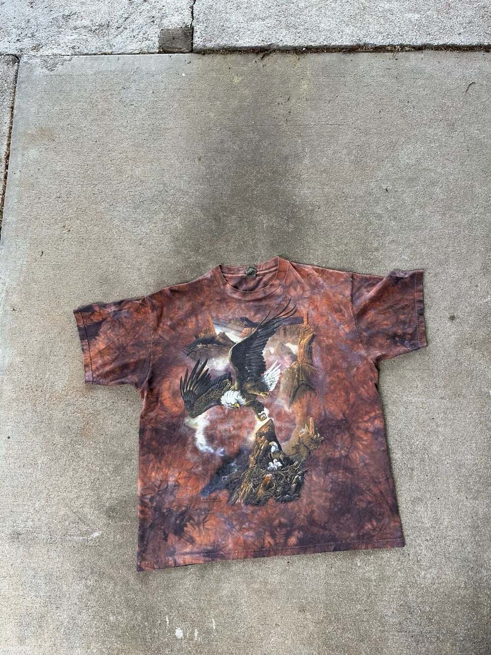 Vintage 1997 The Mountain Ted Blaylock Eagle Tie Dye T-Shirt XL